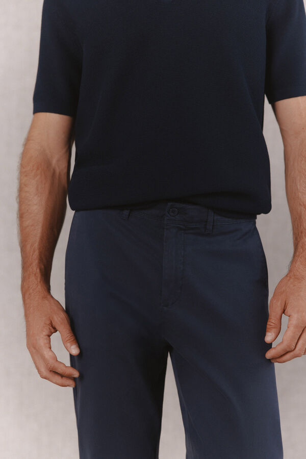 OOTO Pantal&oacute;n chino slim b&aacute;sico Azul marino