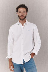 OOTO Camisa oxford lisa manga larga Blanco