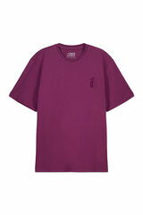 OOTO Playera b&aacute;sica lavada con estampado Rosa