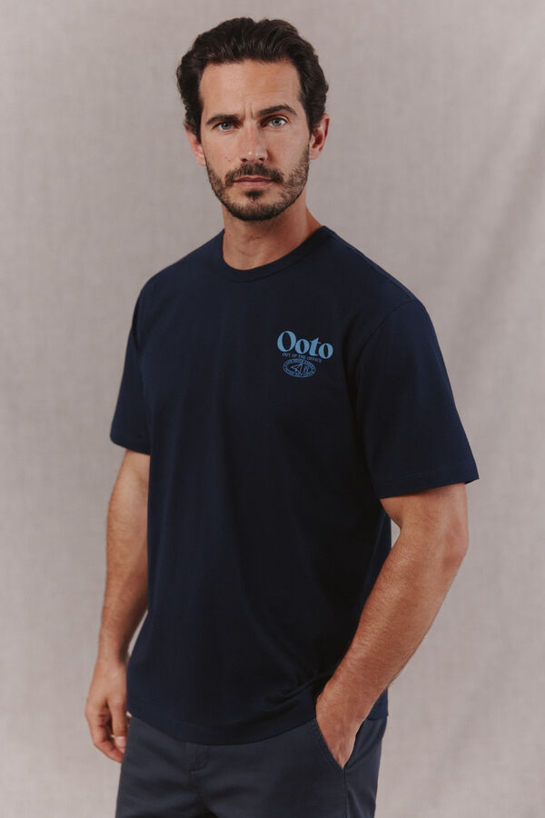OOTO Camiseta logo lavada Azul marino