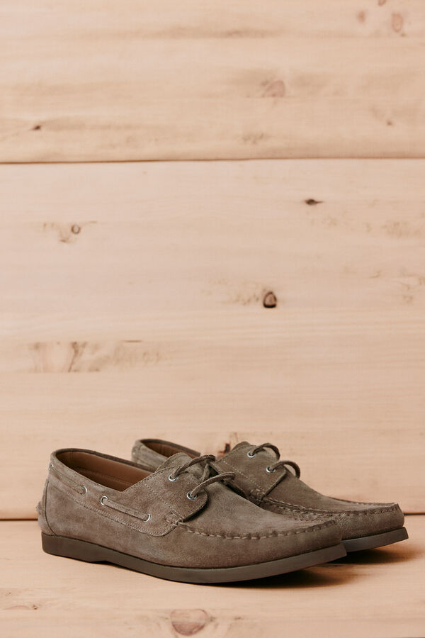 OOTO Zapato n&aacute;utico de serraje Beige