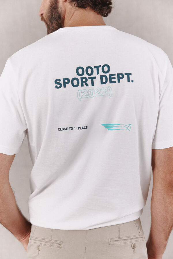OOTO Playera gr&aacute;fica lavada Blanco