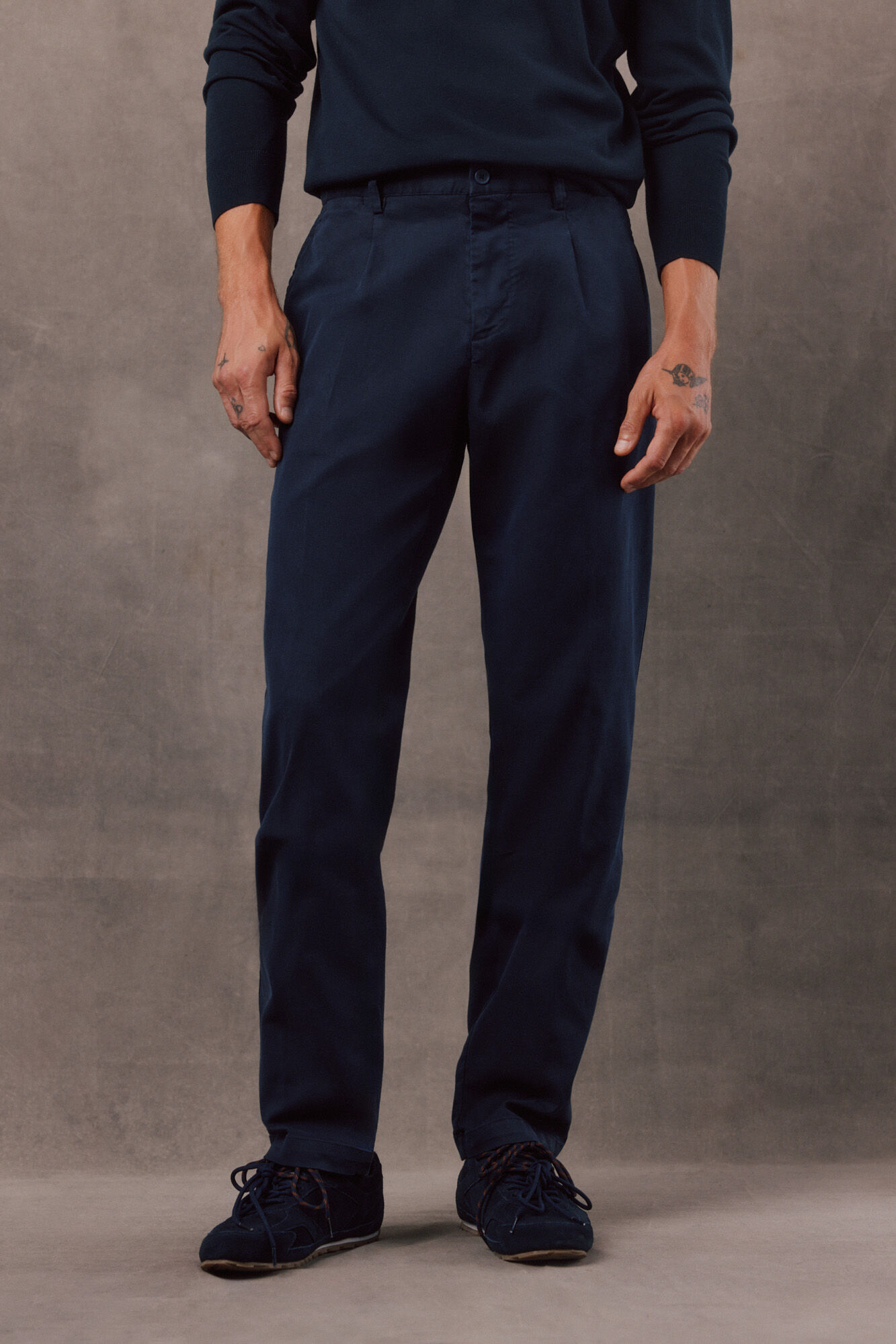 OOTO Pantal&oacute;n de traje coordinado de twill