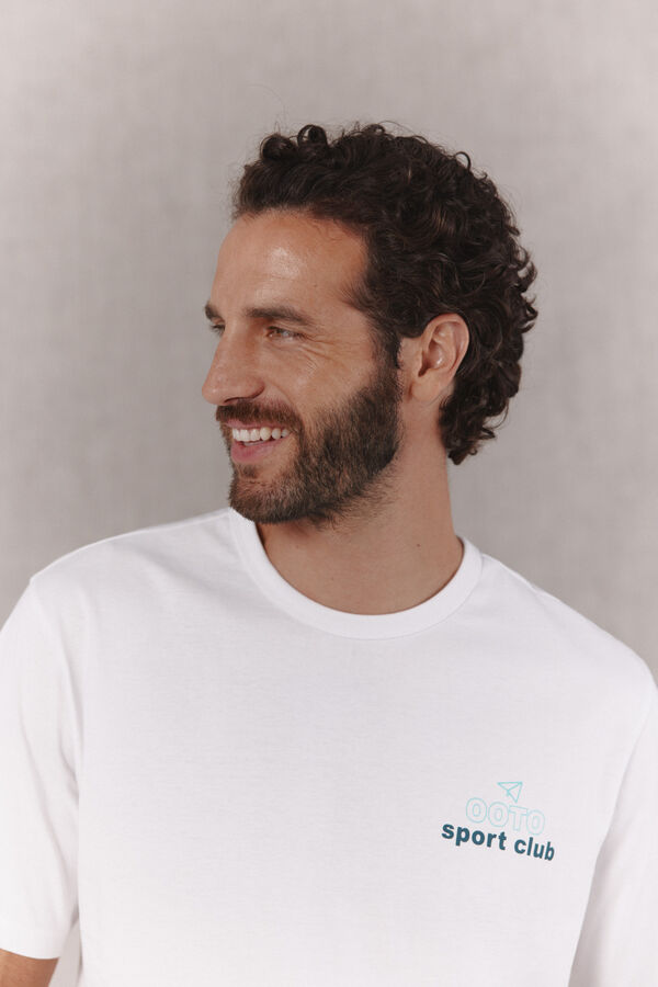 OOTO Playera gr&aacute;fica lavada Blanco