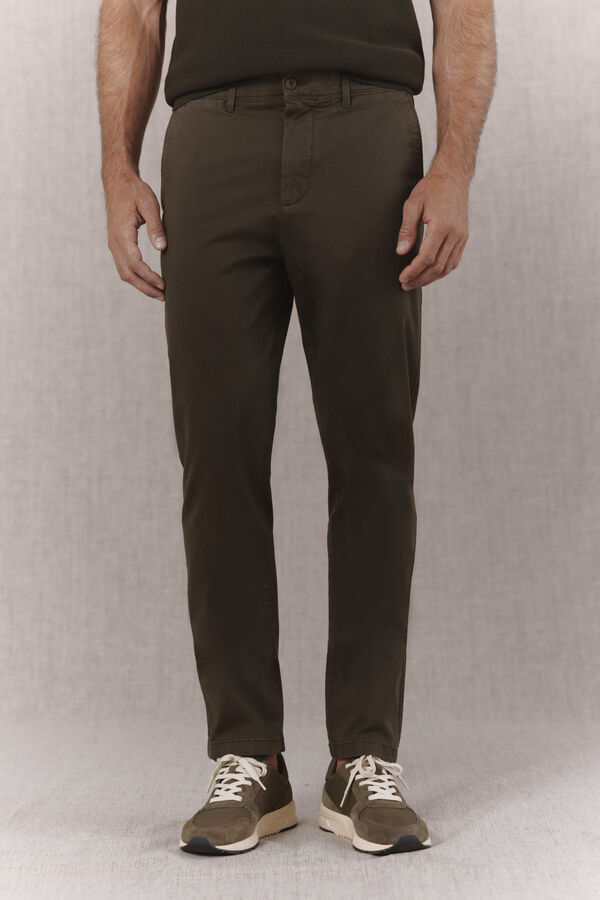 OOTO Pantal&oacute;n chino slim b&aacute;sico Kaki