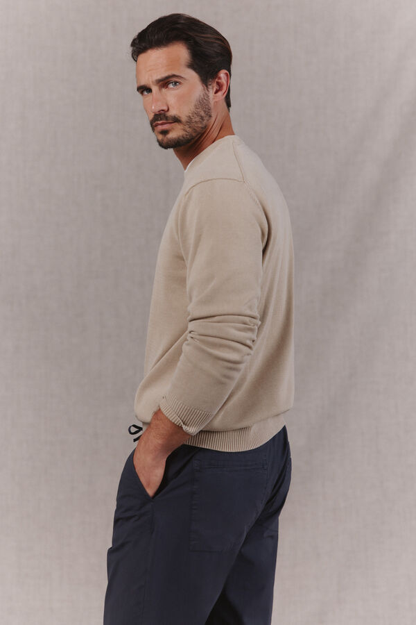 OOTO Jersey b&aacute;sico cuello caja Beige