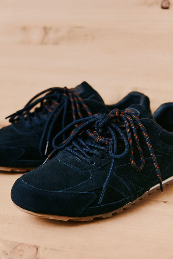 OOTO Tenis de piel serraje Azul marino