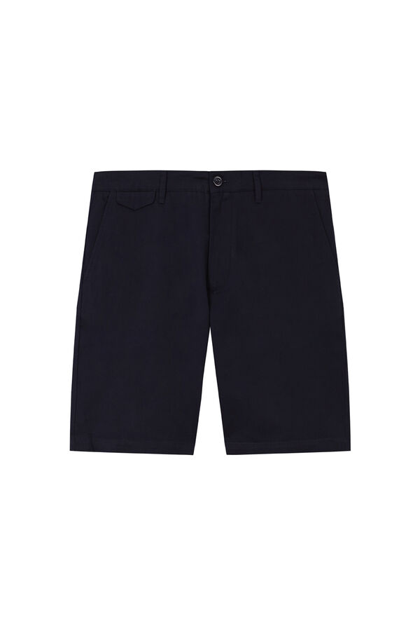 Pedro del Hierro Bermuda lino algod&oacute;n Azul