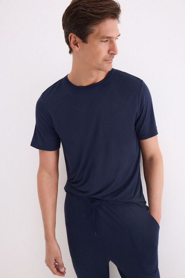 Pedro del Hierro Set de pijama punto modal Azul