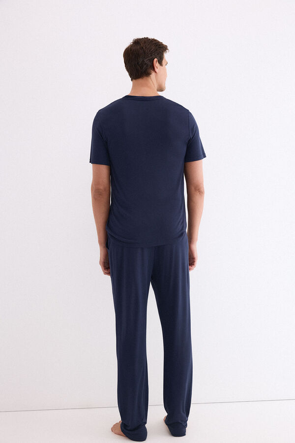 Pedro del Hierro Set de pijama punto modal Azul