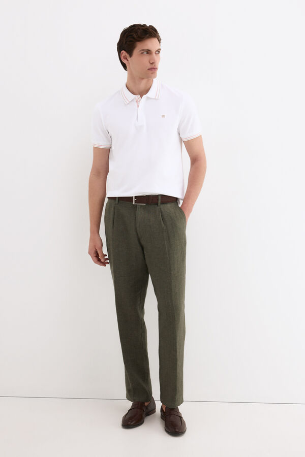 Pedro del Hierro Polo tips jacquard Blanco
