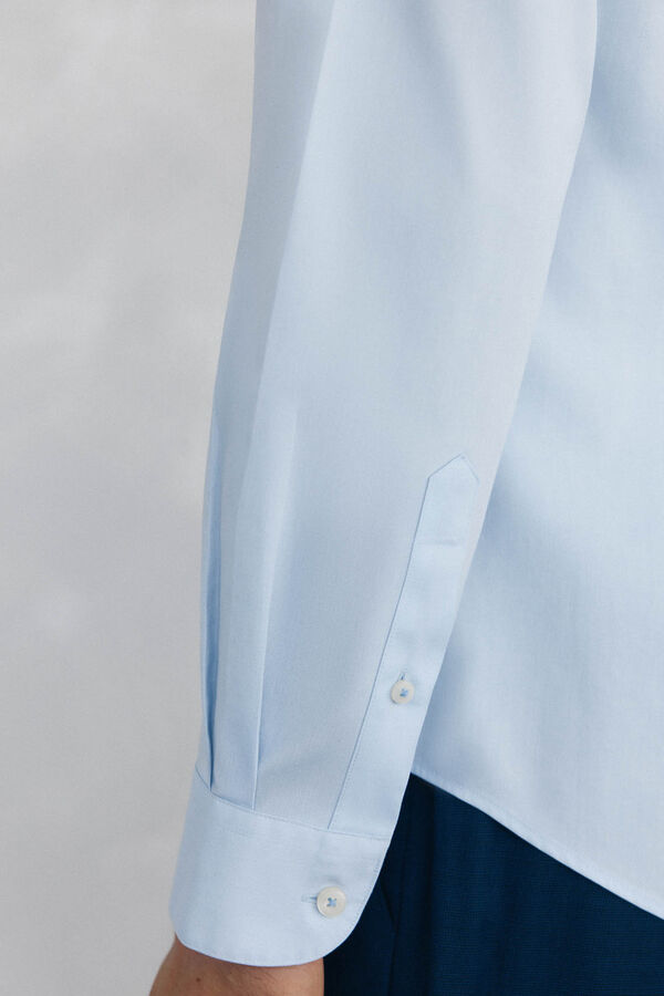 Pedro del Hierro Camisa de vestir lisa non iron + antimanchas slim fit Azul