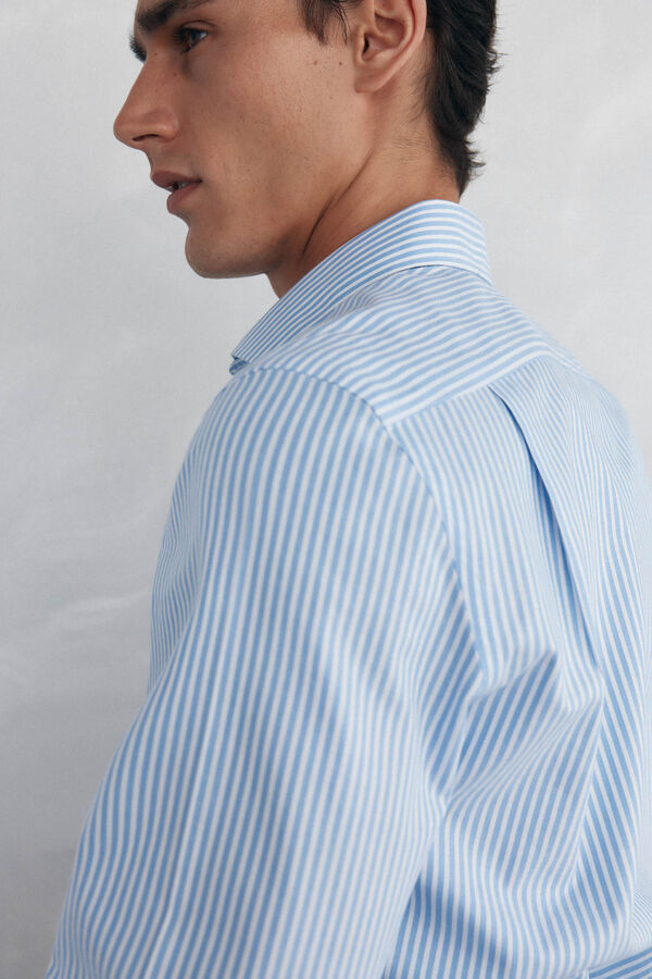 Pedro del Hierro Camisa de vestir de rayas non iron + antimanchas Azul