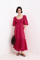 Pedro del Hierro Vestido algod&oacute;n bordados Rosa