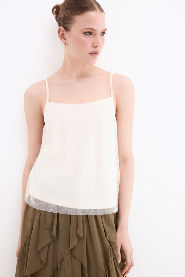 Pedro del Hierro Camiseta tirantes doble Blanco
