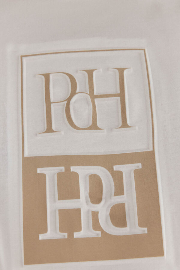 Pedro del Hierro Camiseta logo relieve Blanco