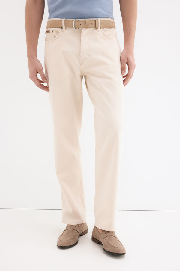 Pedro del Hierro Pantal&oacute;n vaquero ecru new straight Crudo