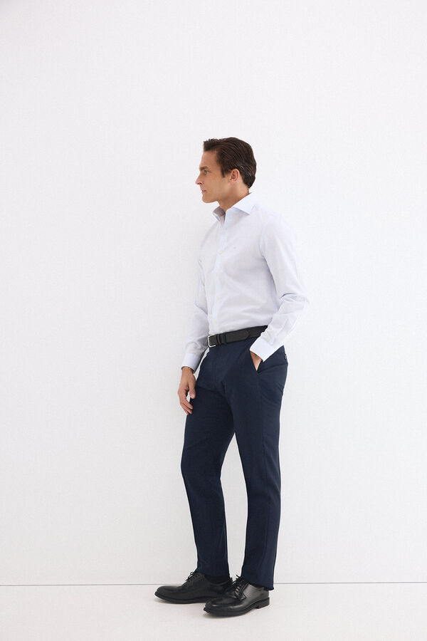 Pedro del Hierro Camisa vestir cuadros non iron + antimanchas Azul