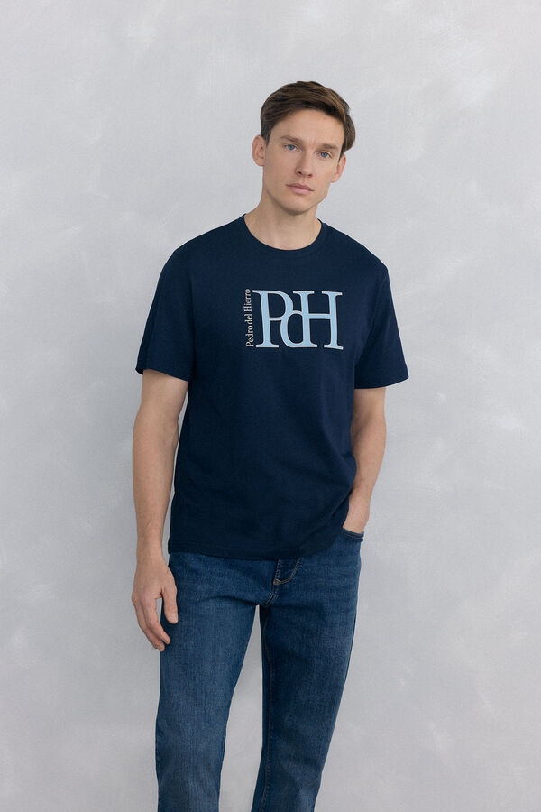 Pedro del Hierro Camiseta logo grande Azul