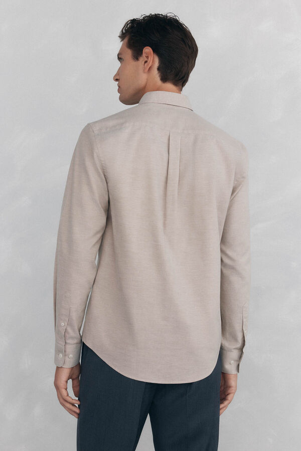 Pedro del Hierro Camisa non iron oxford liso Beige