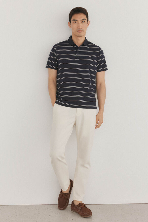 Pedro del Hierro Polo de rayas Azul