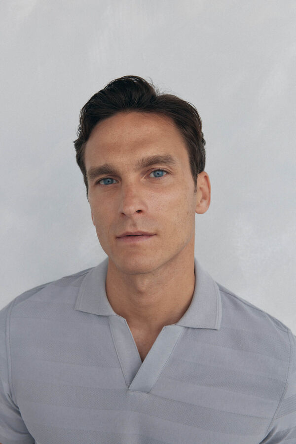 Pedro del Hierro Polo estructura jacquard Gris