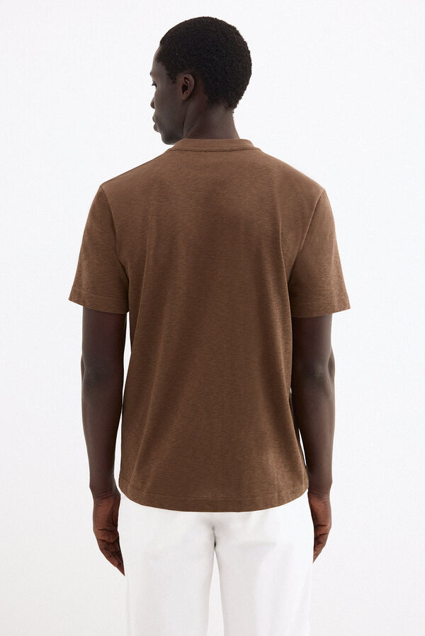 Pedro del Hierro Camiseta lisa Marr&oacute;n