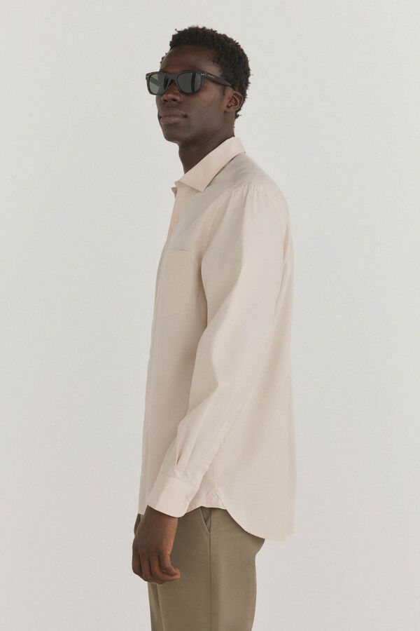 Pedro del Hierro Camisa lisa popel&iacute;n Beige