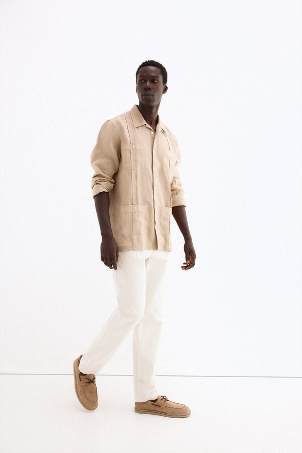 Pedro del Hierro Guayabera lino Beige
