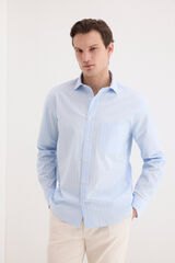 Pedro del Hierro Camisa rayas popel&iacute;n Azul