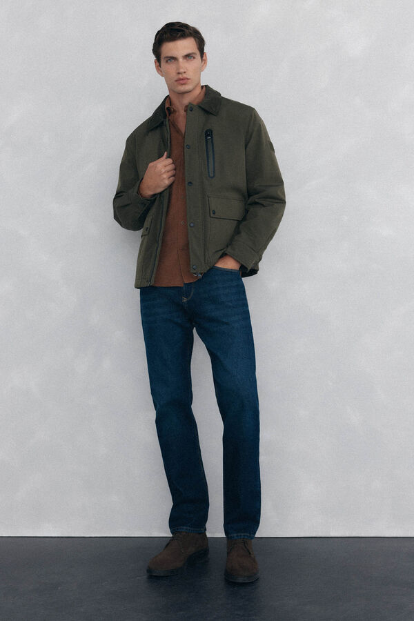 Pedro del Hierro Cazadora con cuello pana Verde