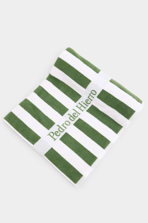 Pedro del Hierro Toalla playa rayas Verde