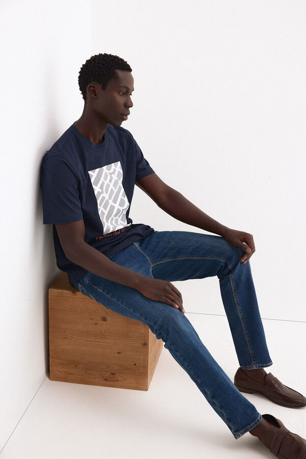 Pedro del Hierro Camiseta estampada logo Azul