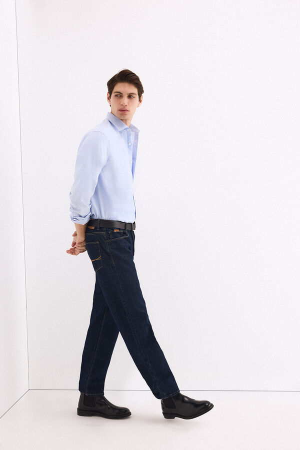 Pedro del Hierro Camisa non iron oxford liso Azul