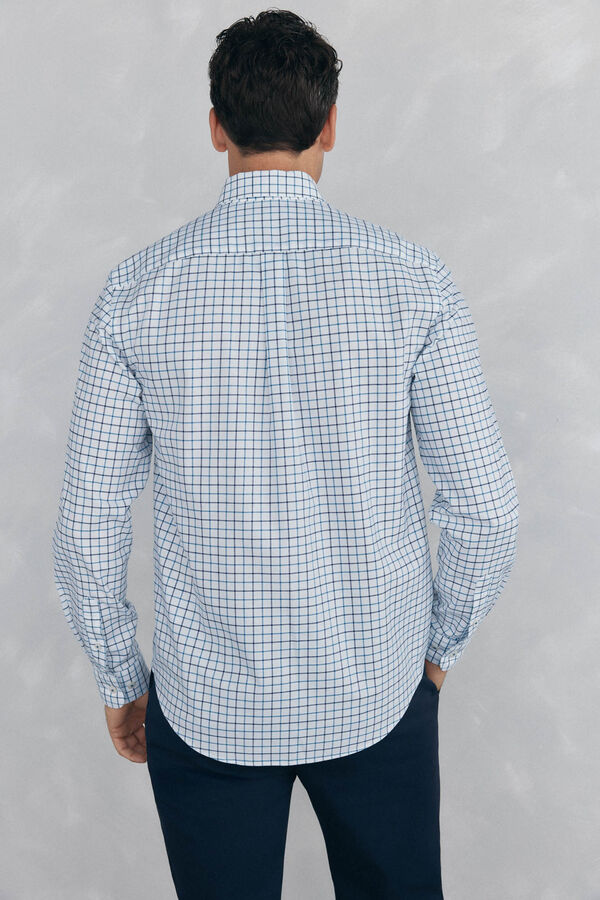 Pedro del Hierro Camisa non iron oxford cuadros Azul