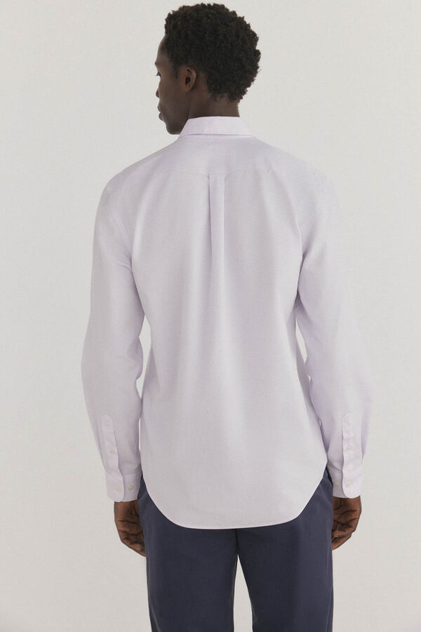 Pedro del Hierro Camisa non iron + antimanchas cuadros Morado