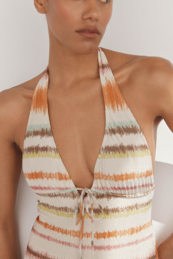 Pedro del Hierro Traje de ba&ntilde;o halter de lurex estampado Varios