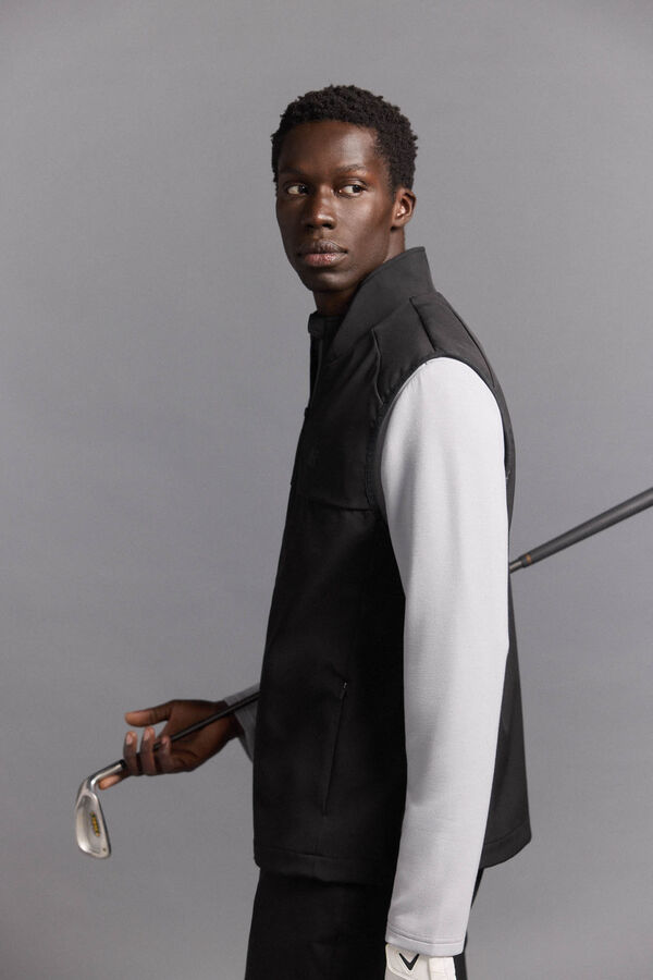 Pedro del Hierro Chaleco liso golf Negro