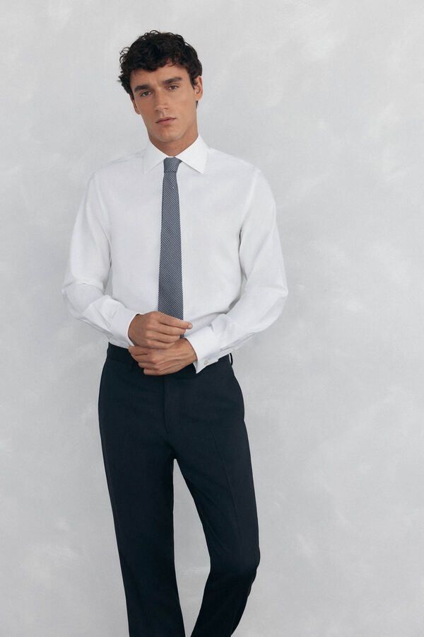 Pedro del Hierro Camisa pu&ntilde;o gemelos non iron + antimanchas Blanco