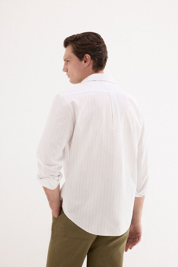 Pedro del Hierro Camisa rayas popel&iacute;n Blanco