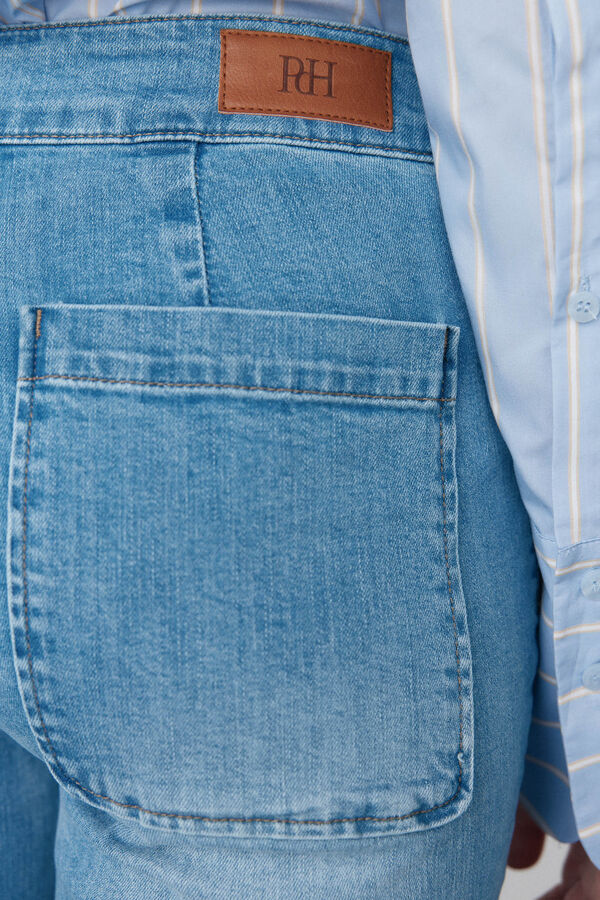 Pedro del Hierro Jeans stove pipe cropped Azul