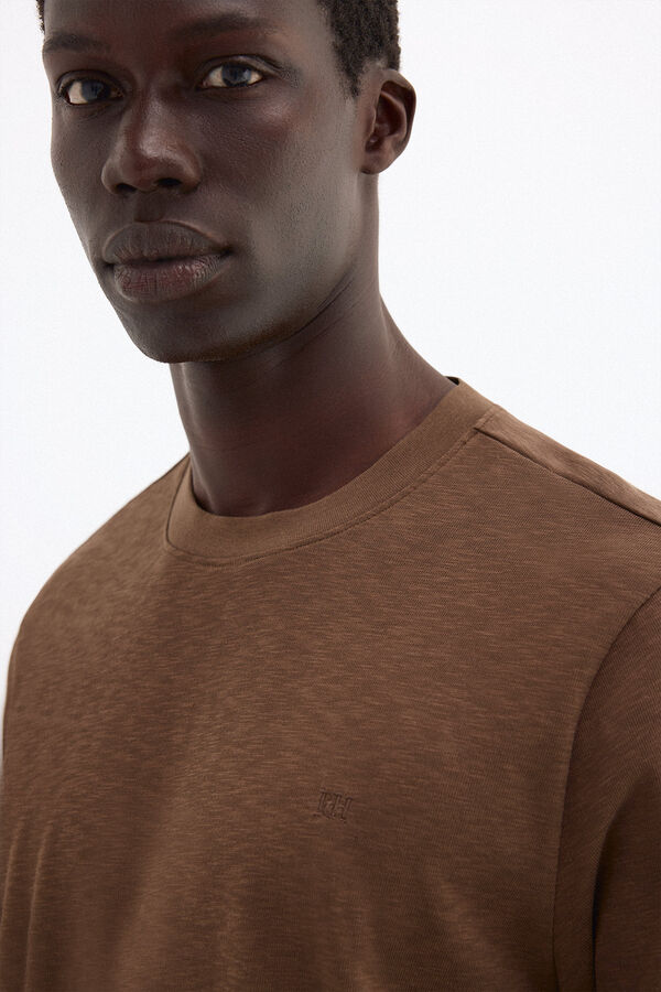 Pedro del Hierro Camiseta lisa Marr&oacute;n