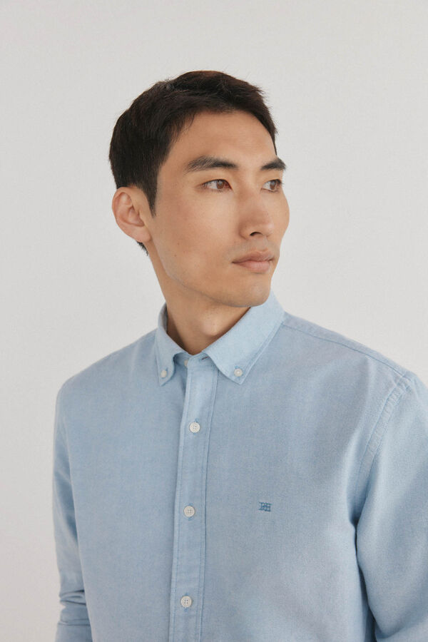 Pedro del Hierro Camisa iconic oxford liso Turquesa