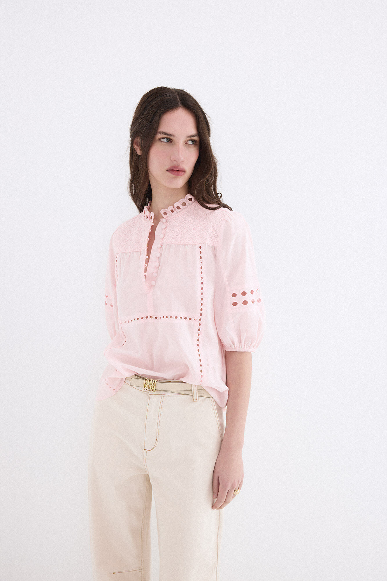 Pedro del Hierro Blusa rom&aacute;ntica calados