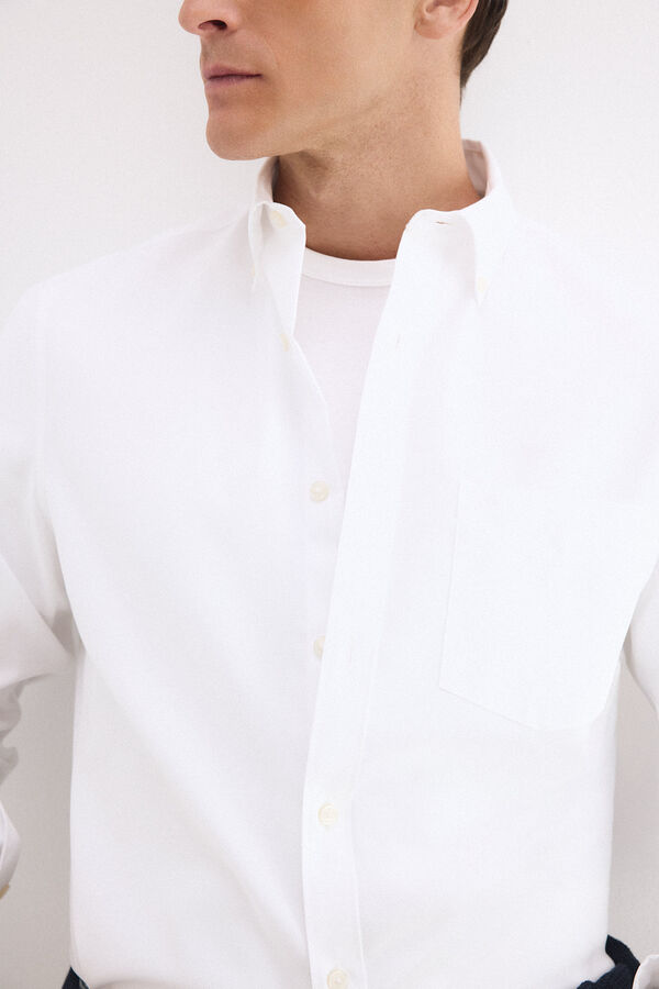 Pedro del Hierro Camisa non iron oxford liso Blanco
