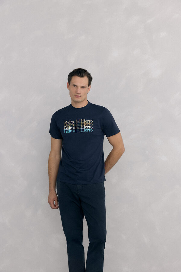 Pedro del Hierro Camiseta logo grande Azul