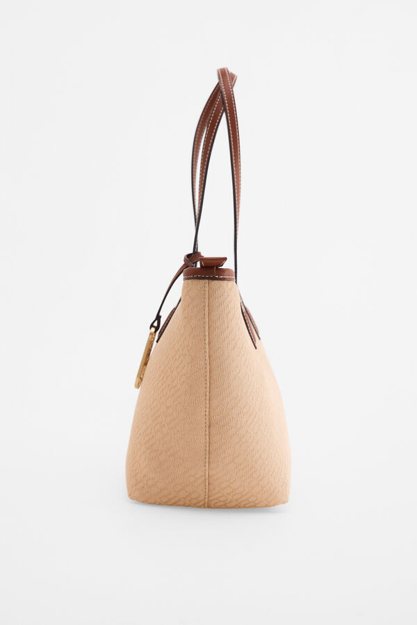 Pedro del Hierro Bolsa shopper mediana jacquard Beige