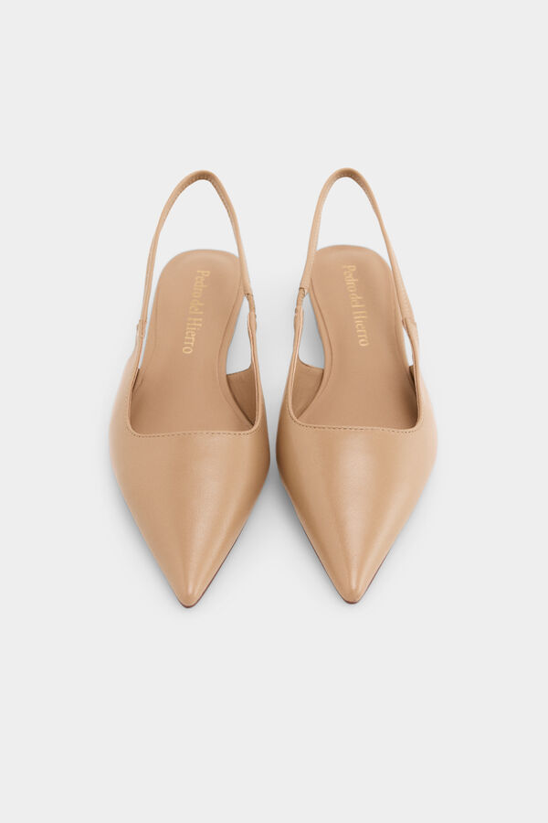 Pedro del Hierro Zapato plano piel brillante Crudo