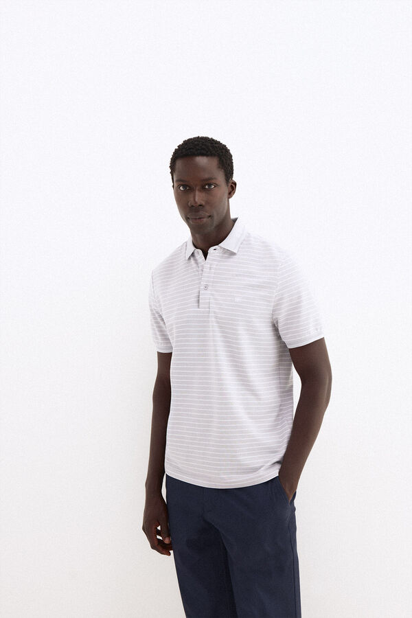 Pedro del Hierro Polo de rayas Gris