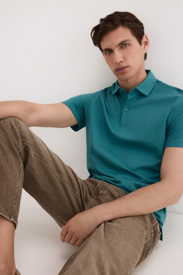 Pedro del Hierro Polo mercerizado Turquesa